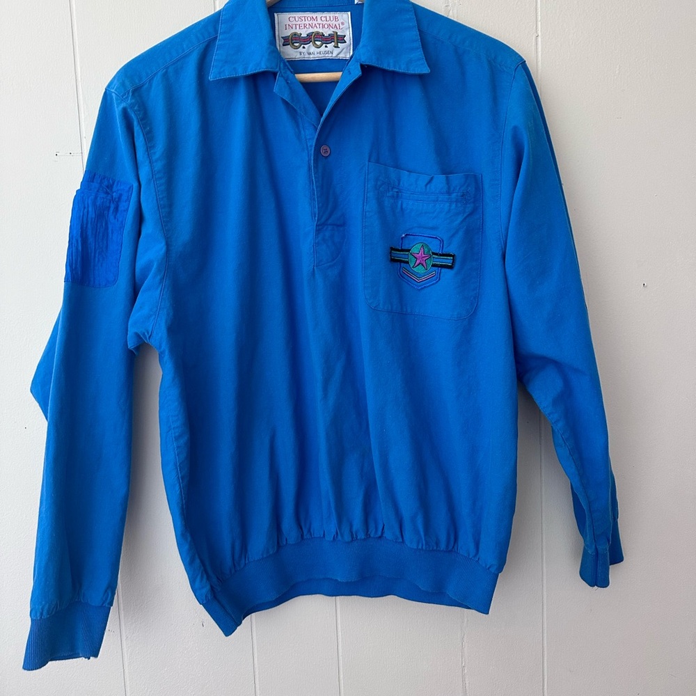 vintage • custom cub international bomber pullover street wear blue